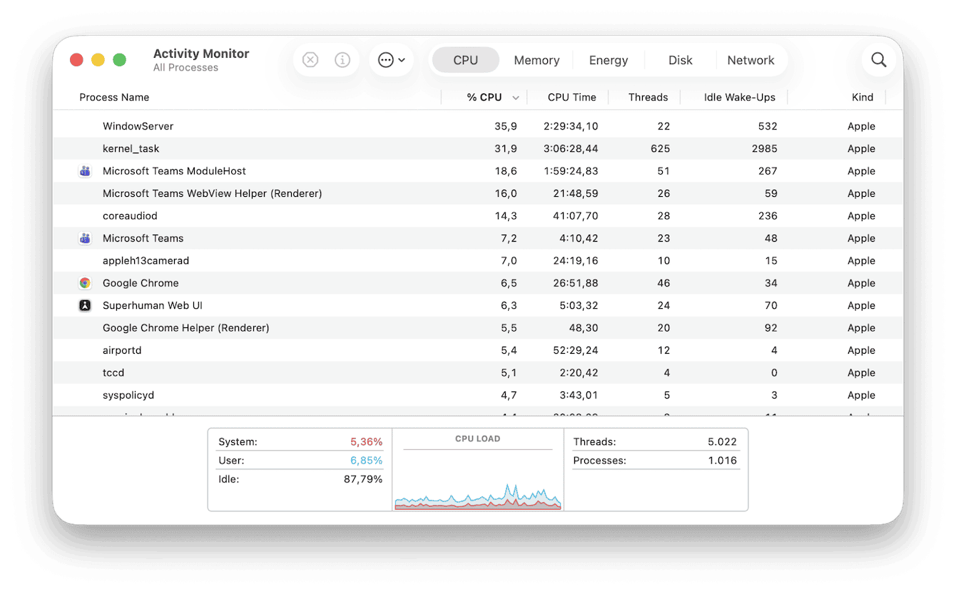 Activity Monitor on Mac