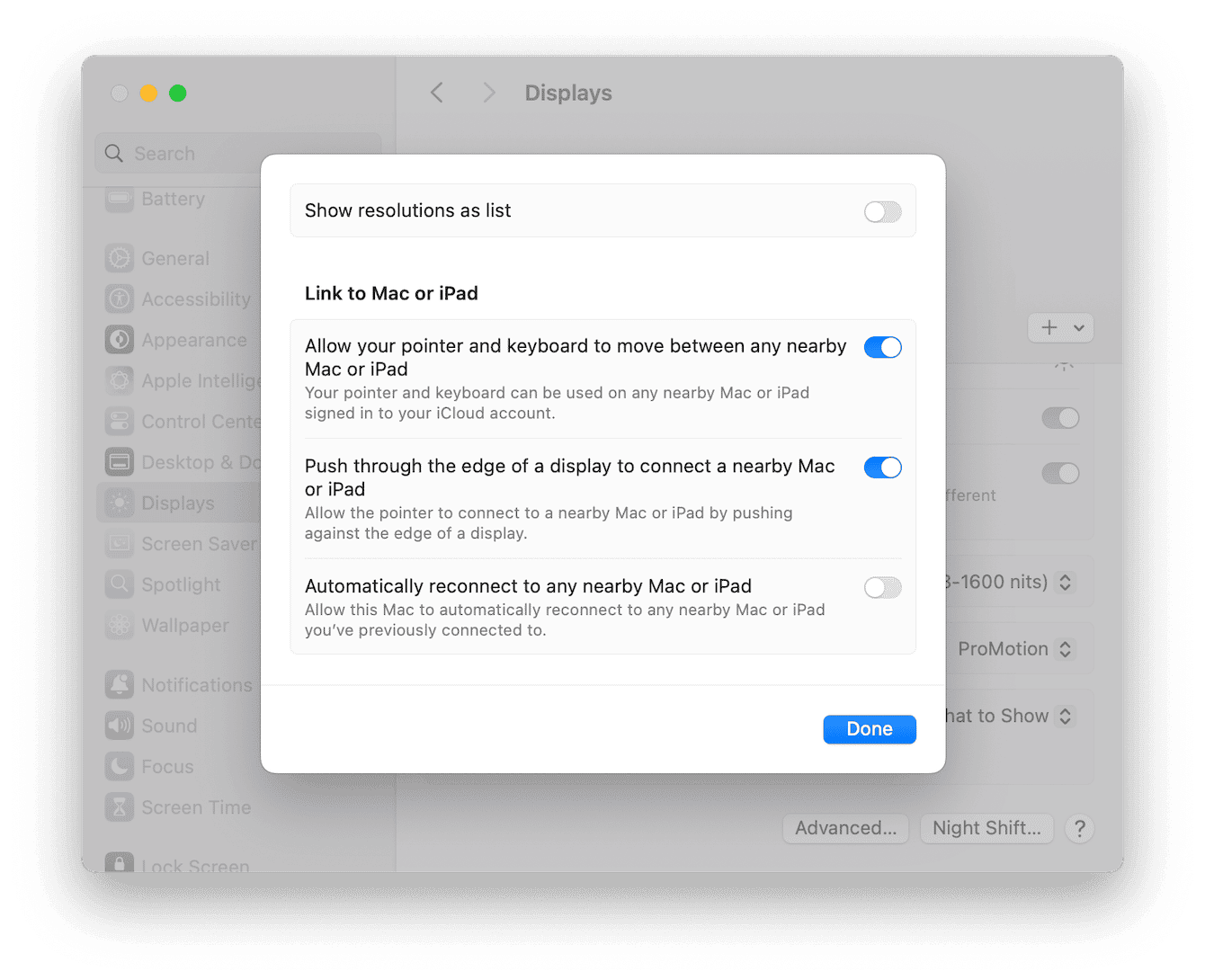 System Settings > Displays