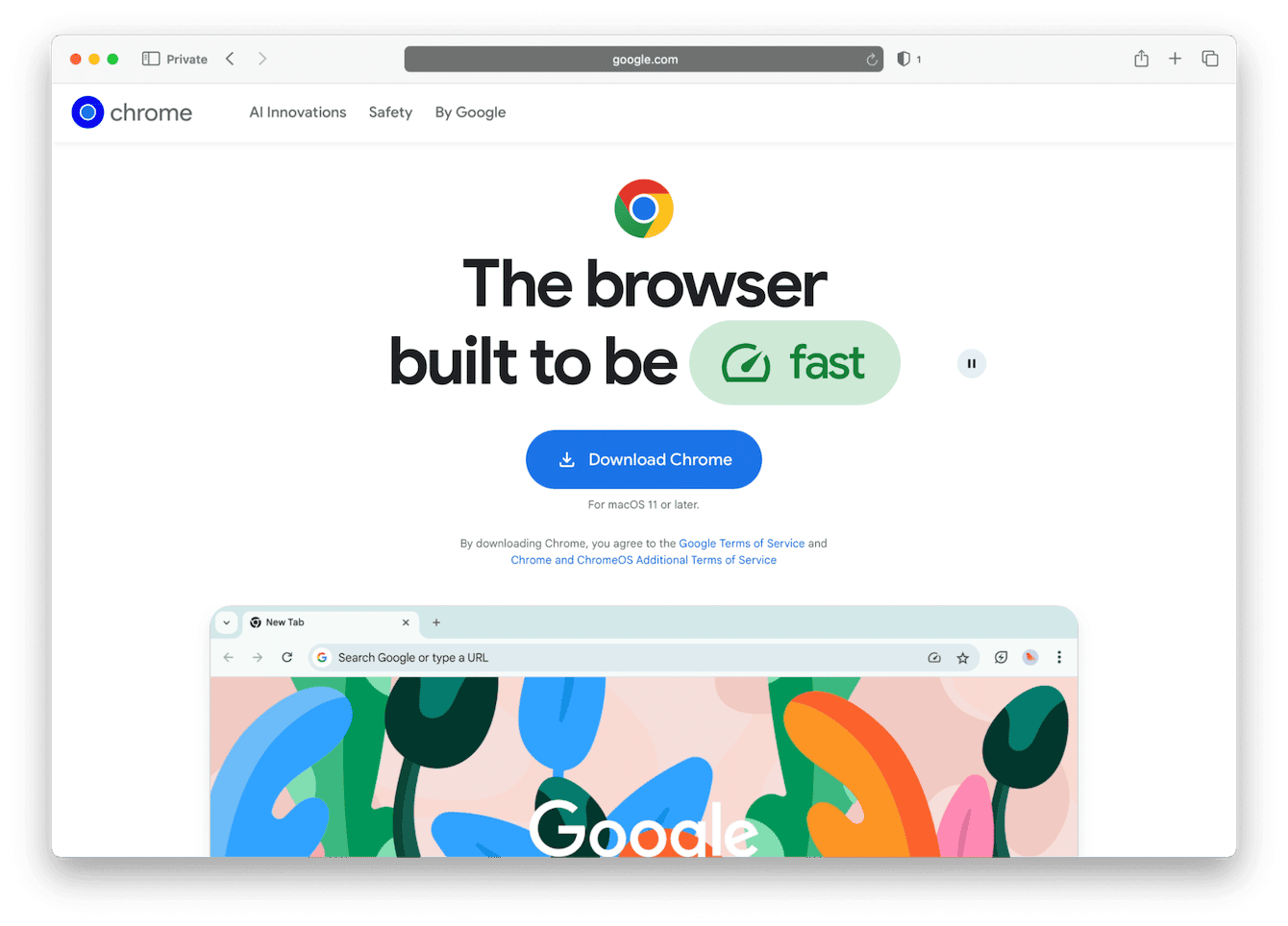 Download Chrome from the official Google Chrome website