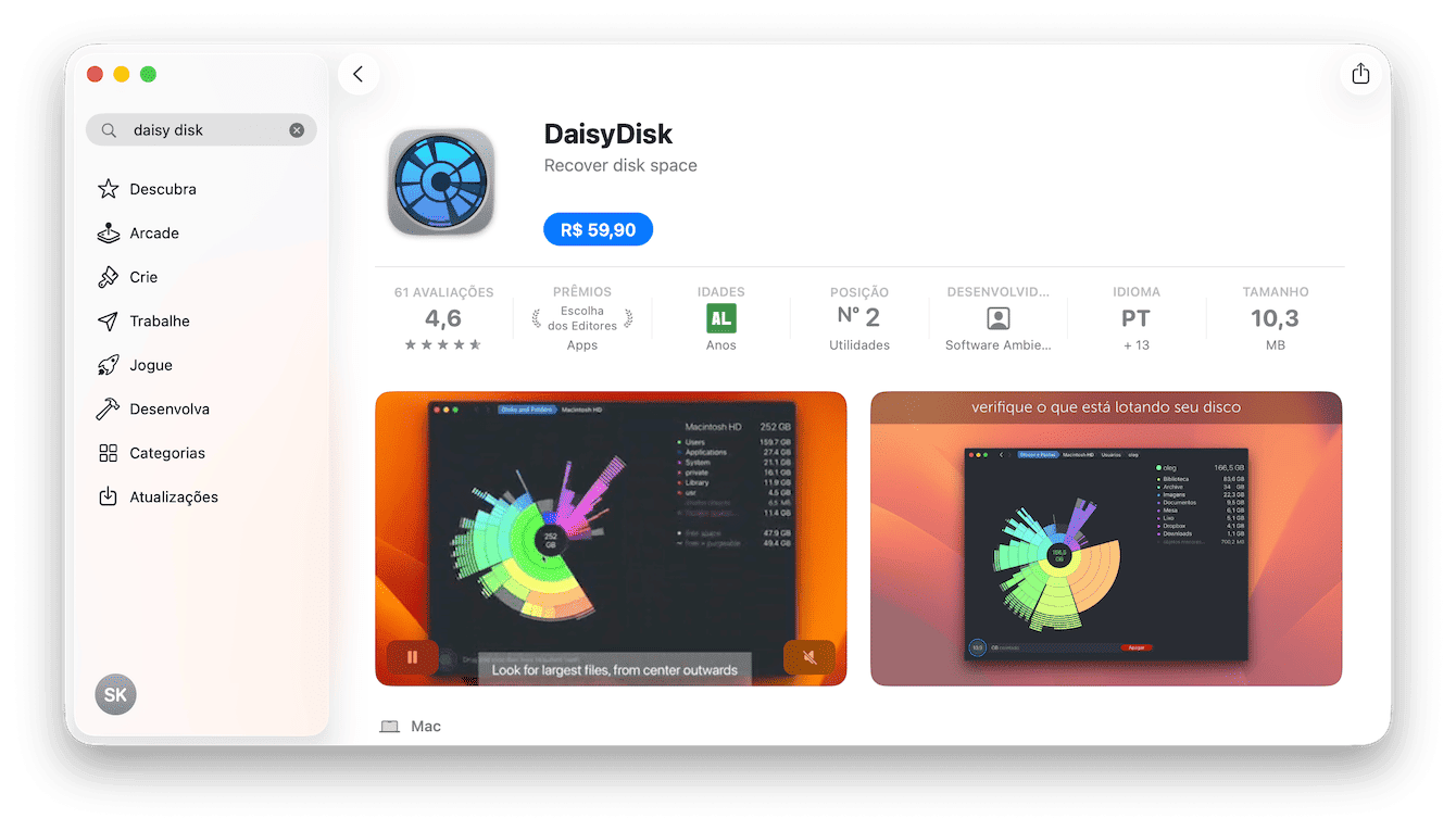 O DaisyDisk&nbsp;se dedica exclusivamente &agrave; limpeza do Mac