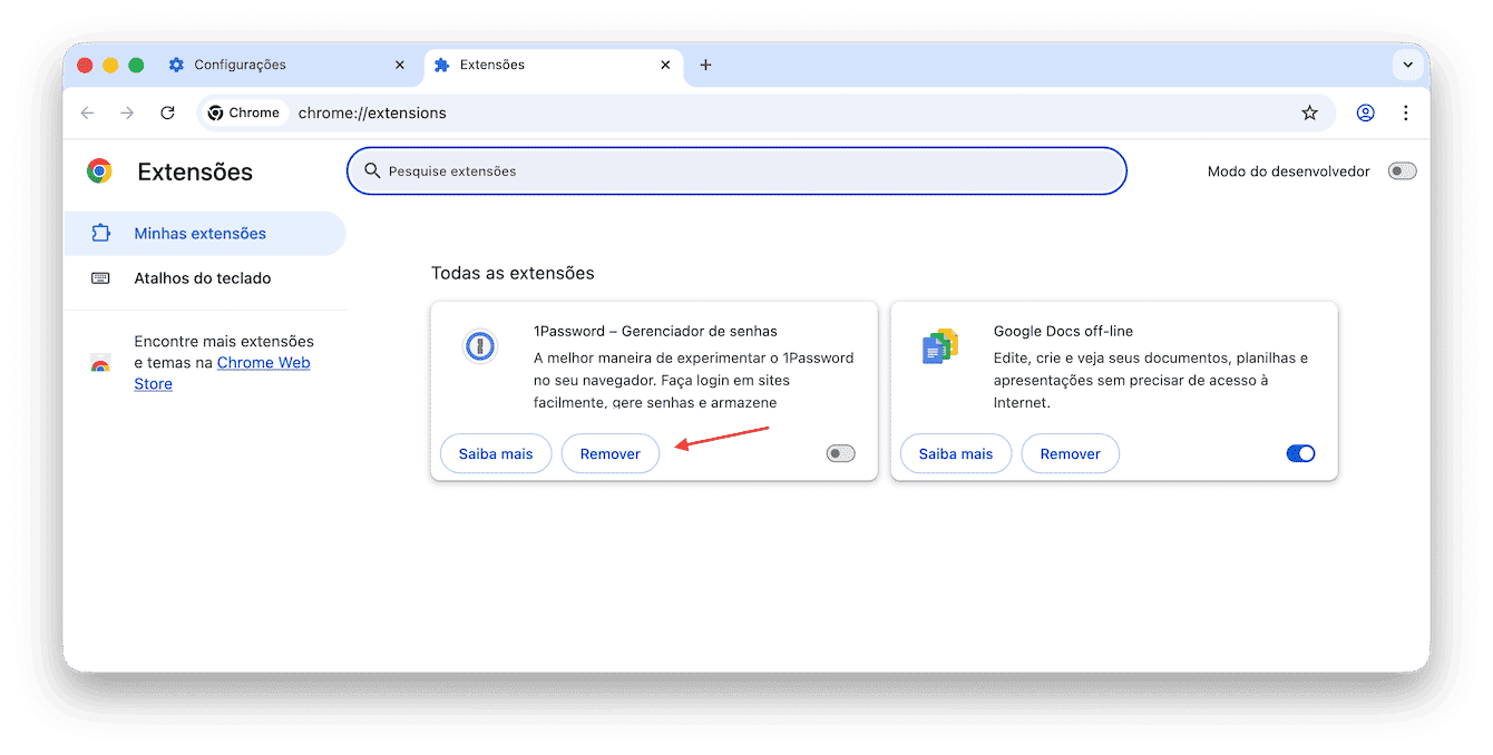 Como remover extens&otilde;es do Chrome