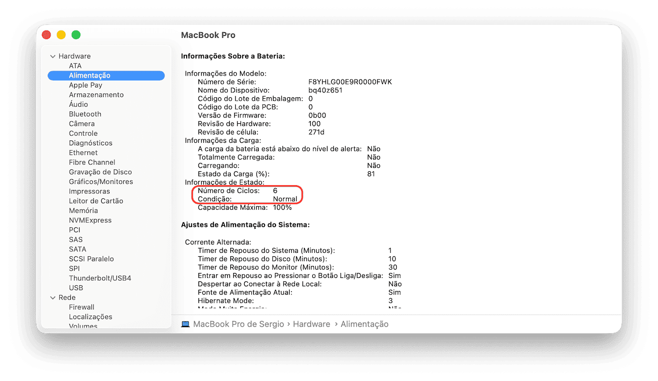 Monitore a sa&uacute;de da bateria