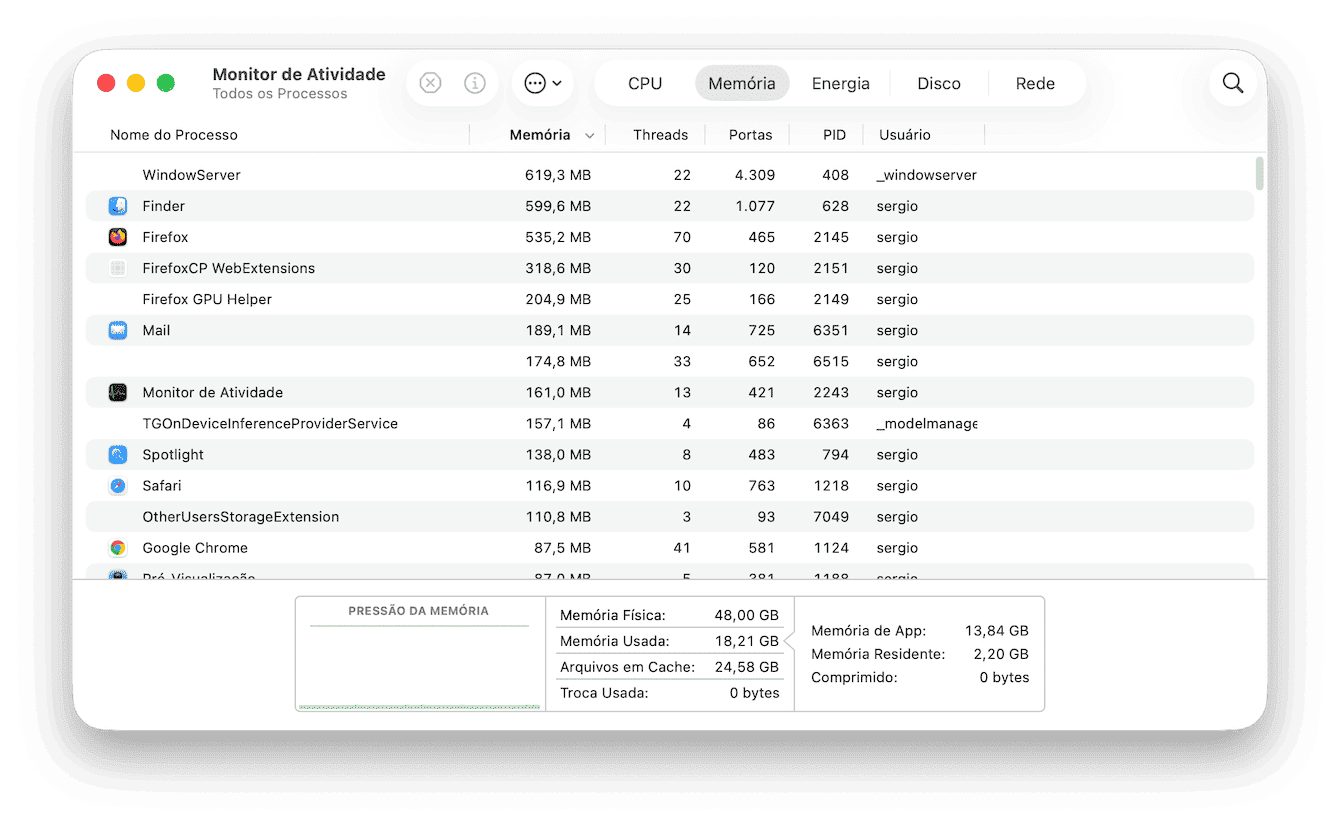 Acesse Aplicativos&nbsp;> Utilit&aacute;rios e abra o Monitor de Atividade