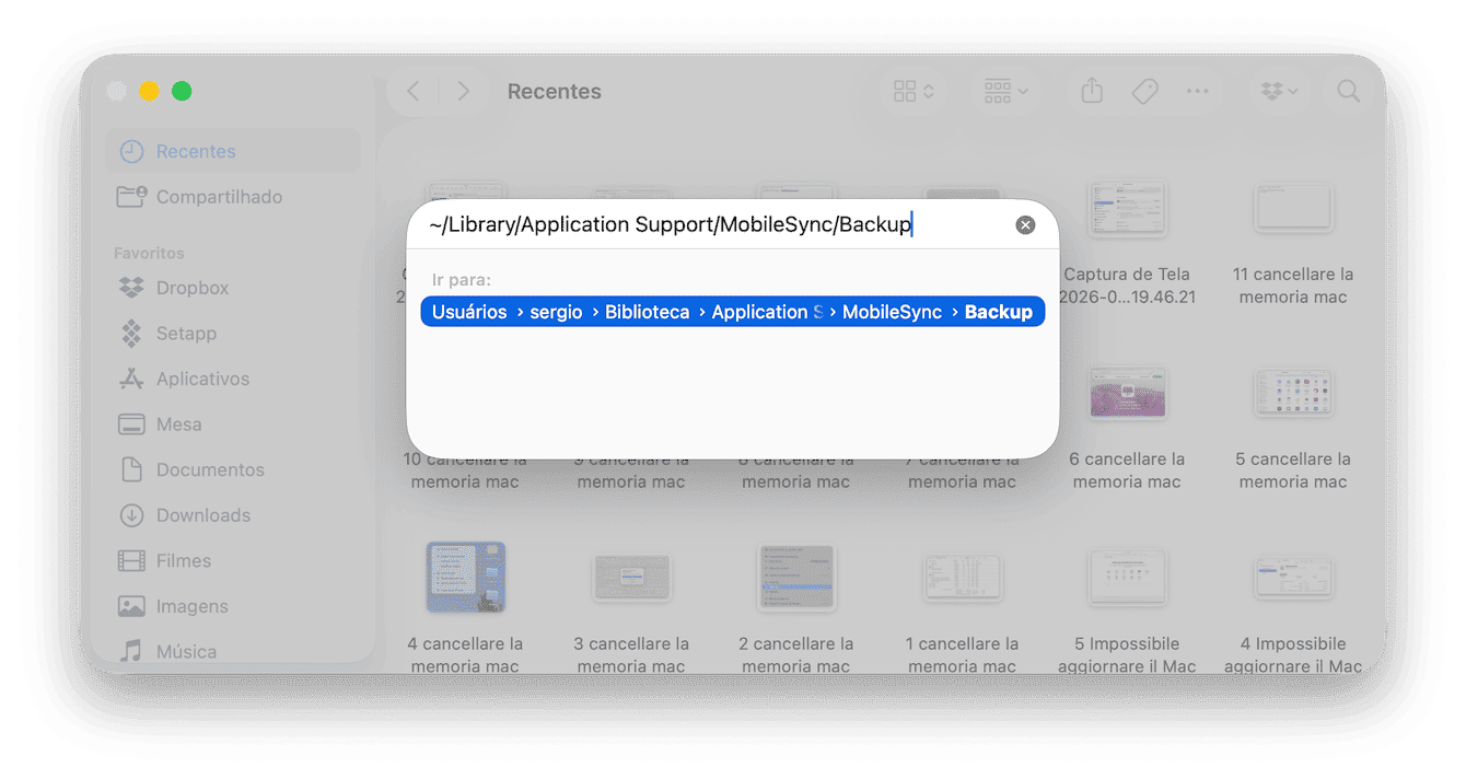 Apague backups antigos do iOS