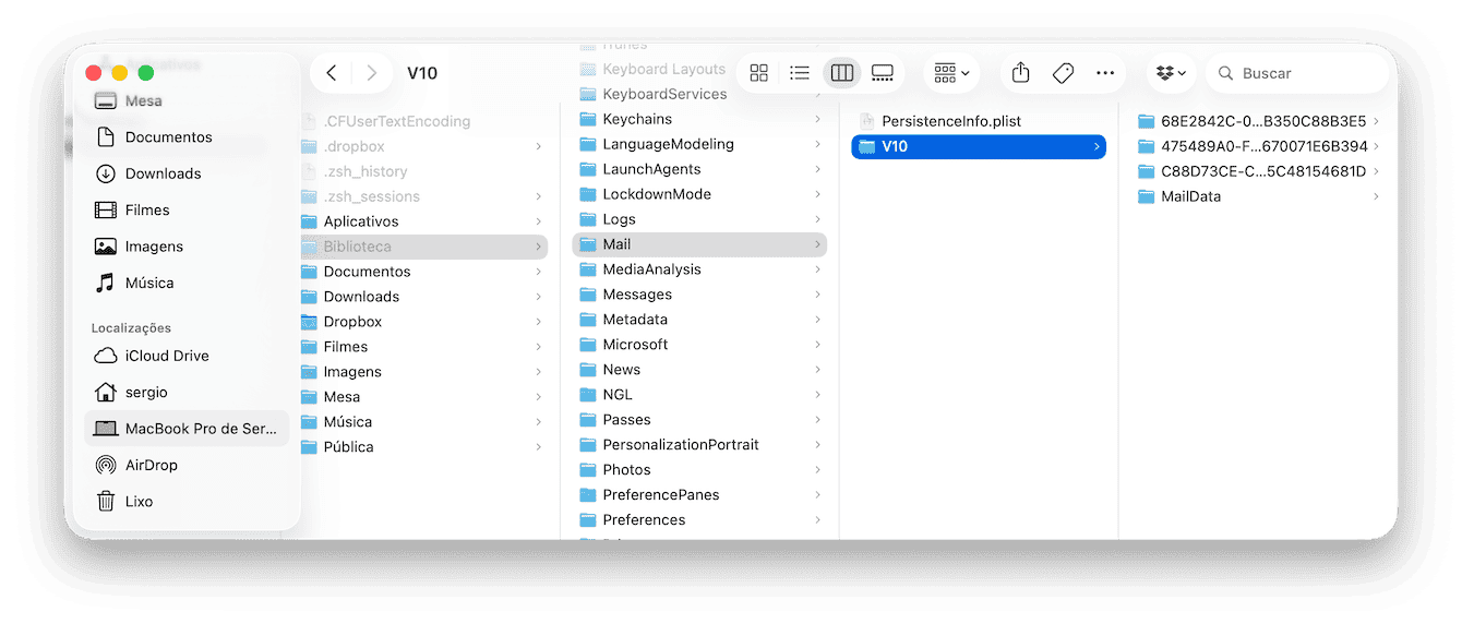 Remova e reindexe os arquivos de envelope