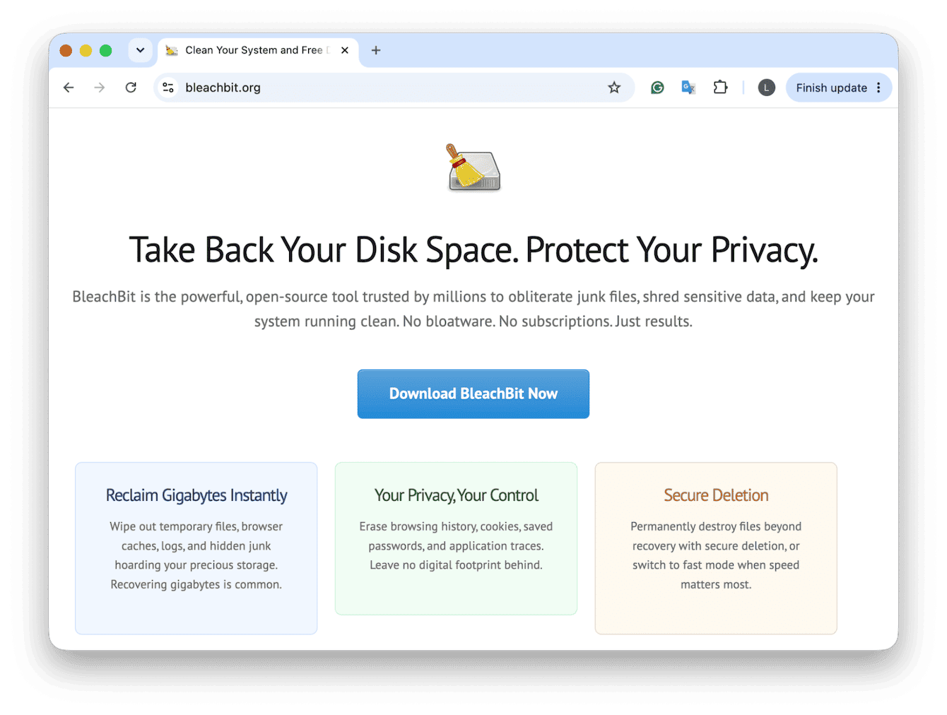 BleachBit app for Mac