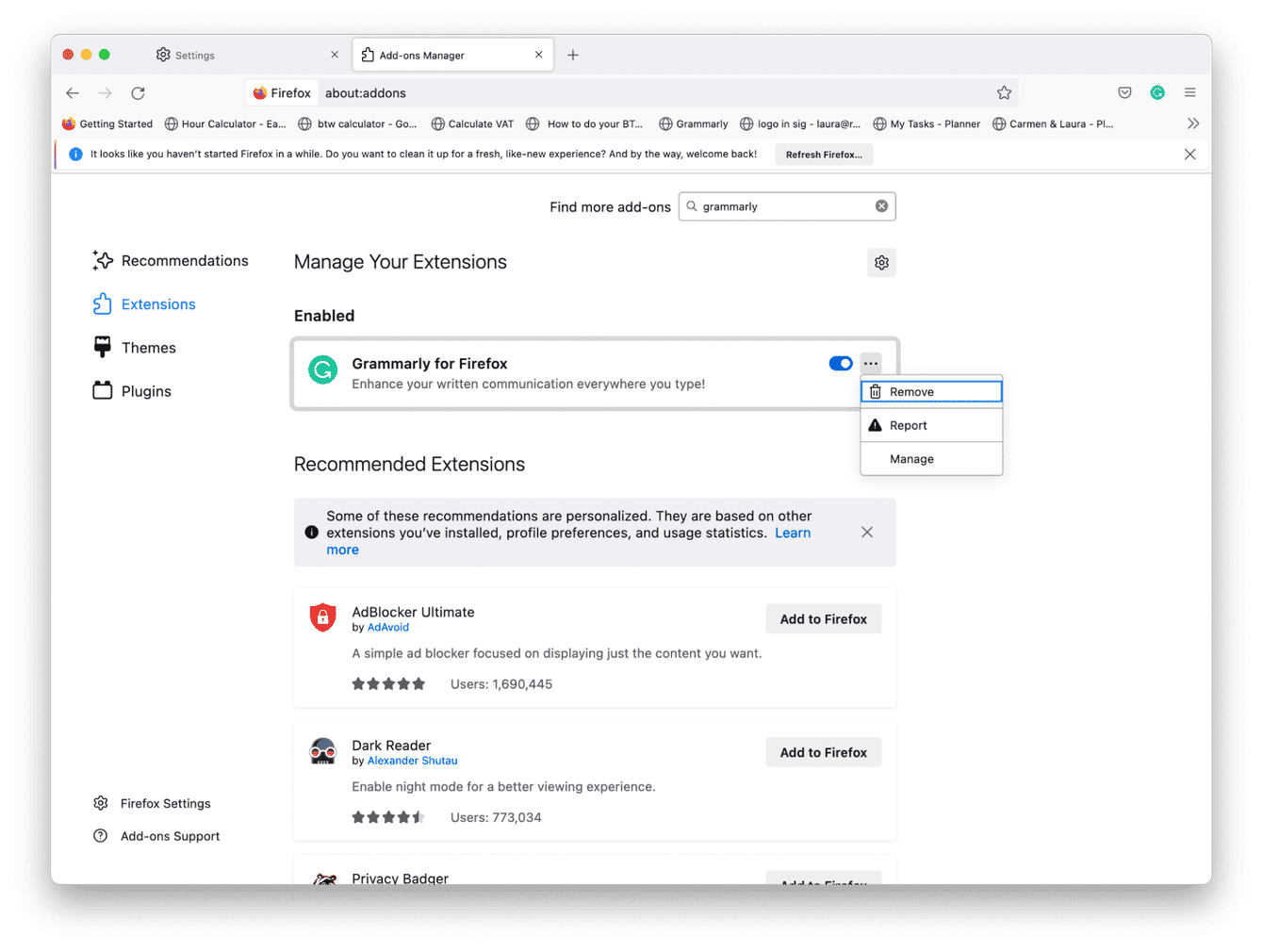 Las extensiones de Firefox
