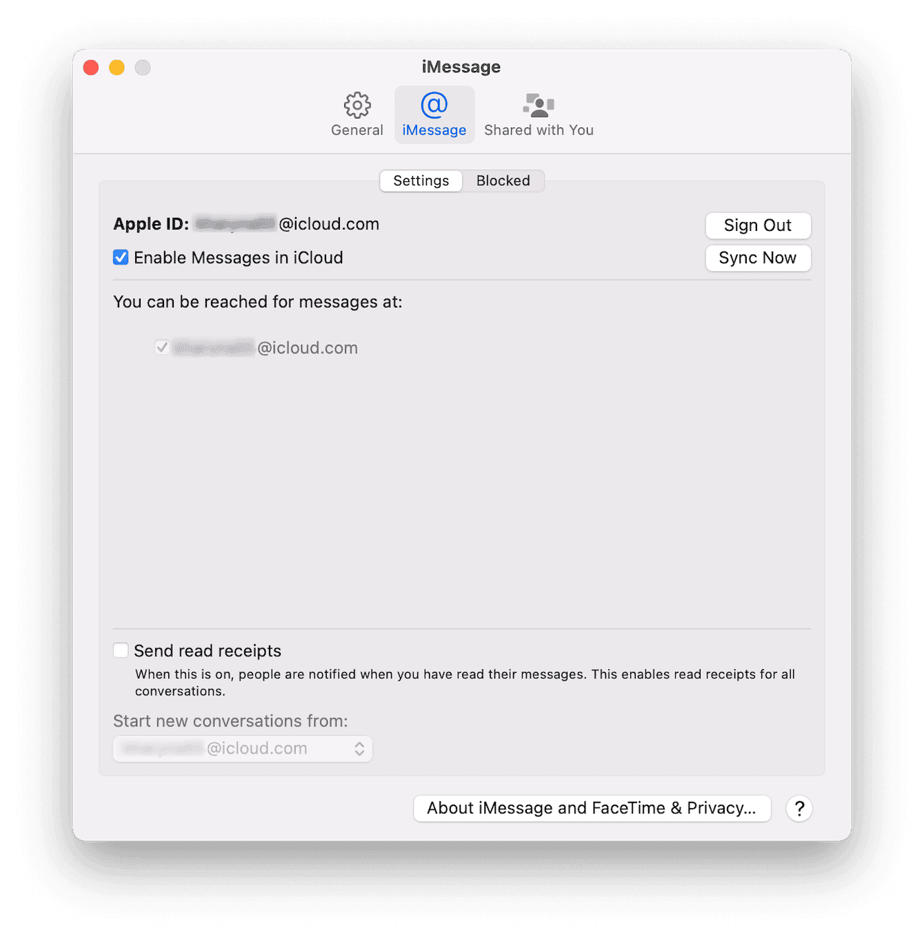 Make sure iMessage is enabled