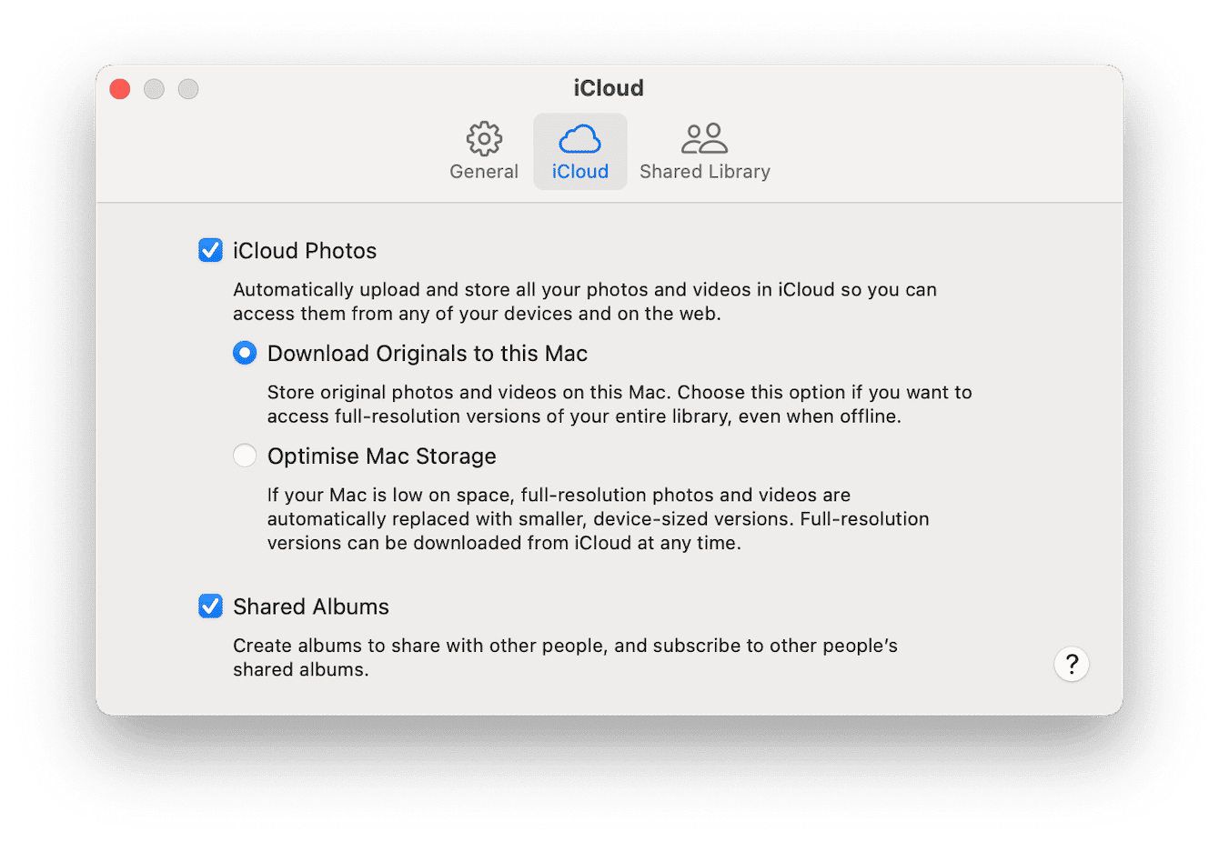 Make sure Shared Albums are enabled