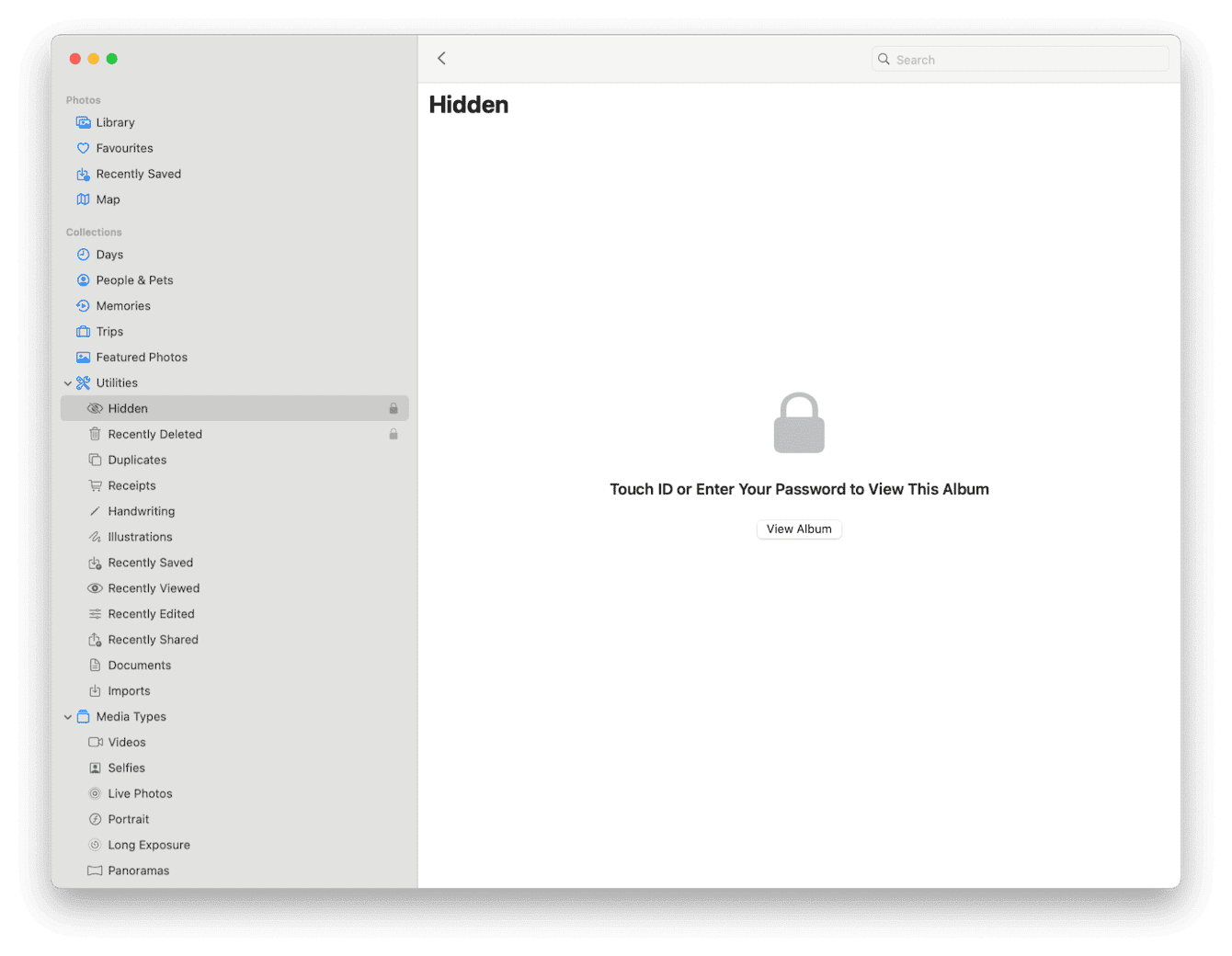 View your hidden photos