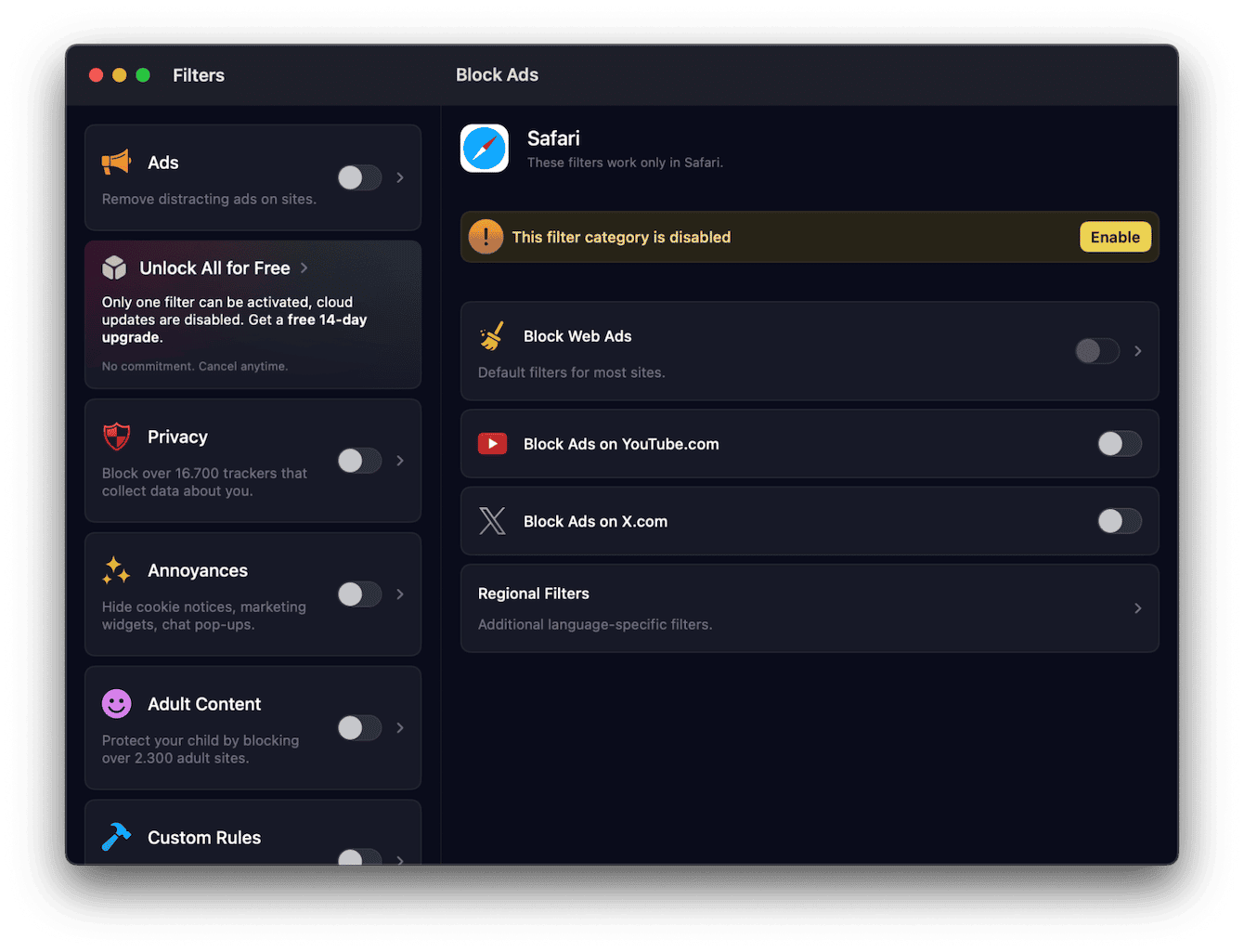 1Blocker Safari ad blocker