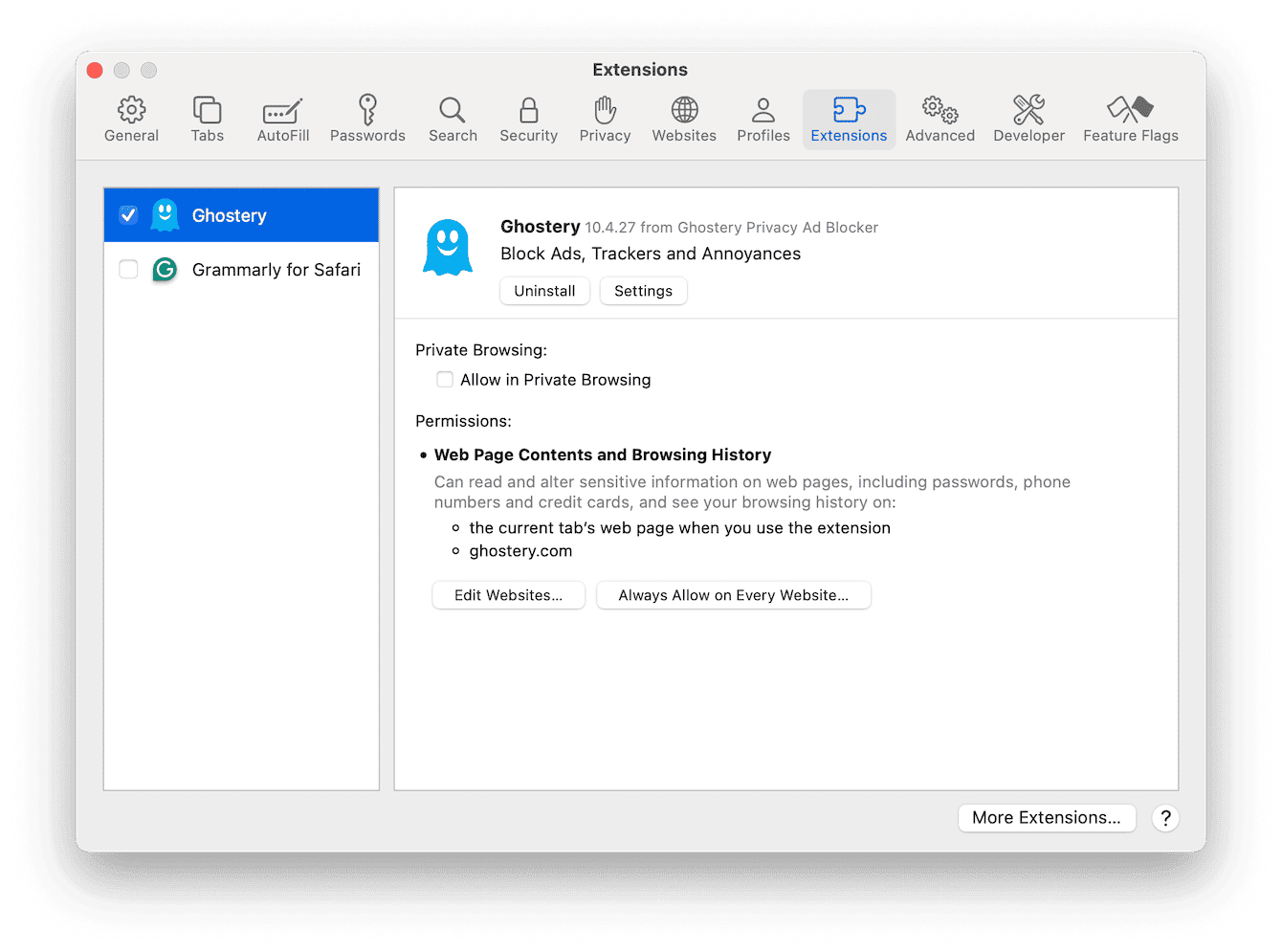 Ghostery privacy-focused ad blocker