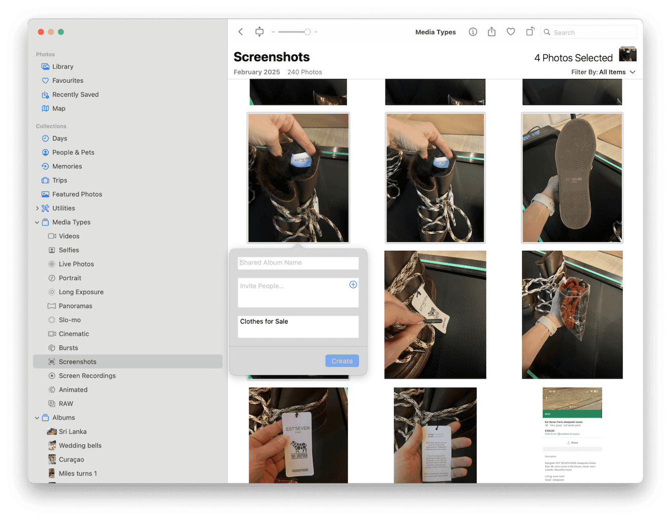 Share iCloud Photos using shared albums