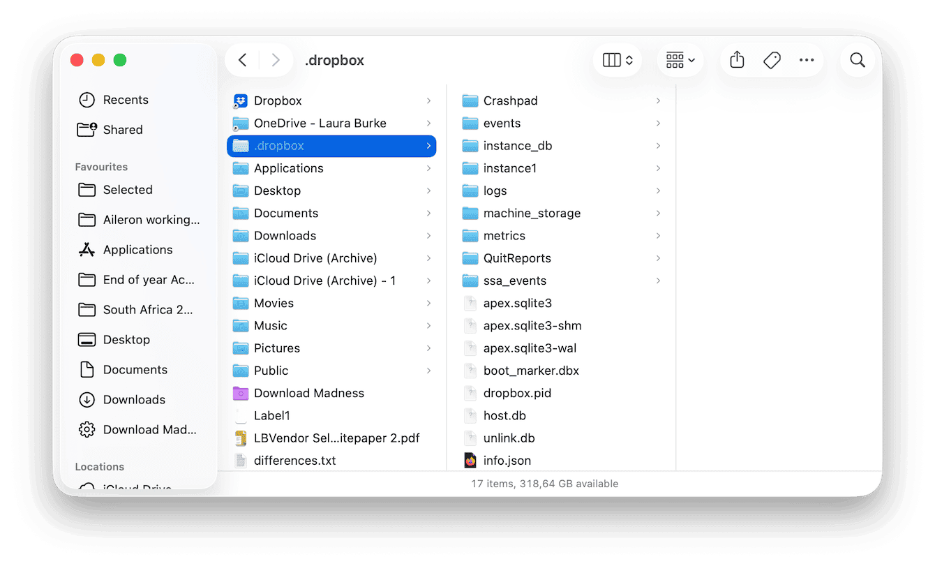 Clear Dropbox cache on Mac
