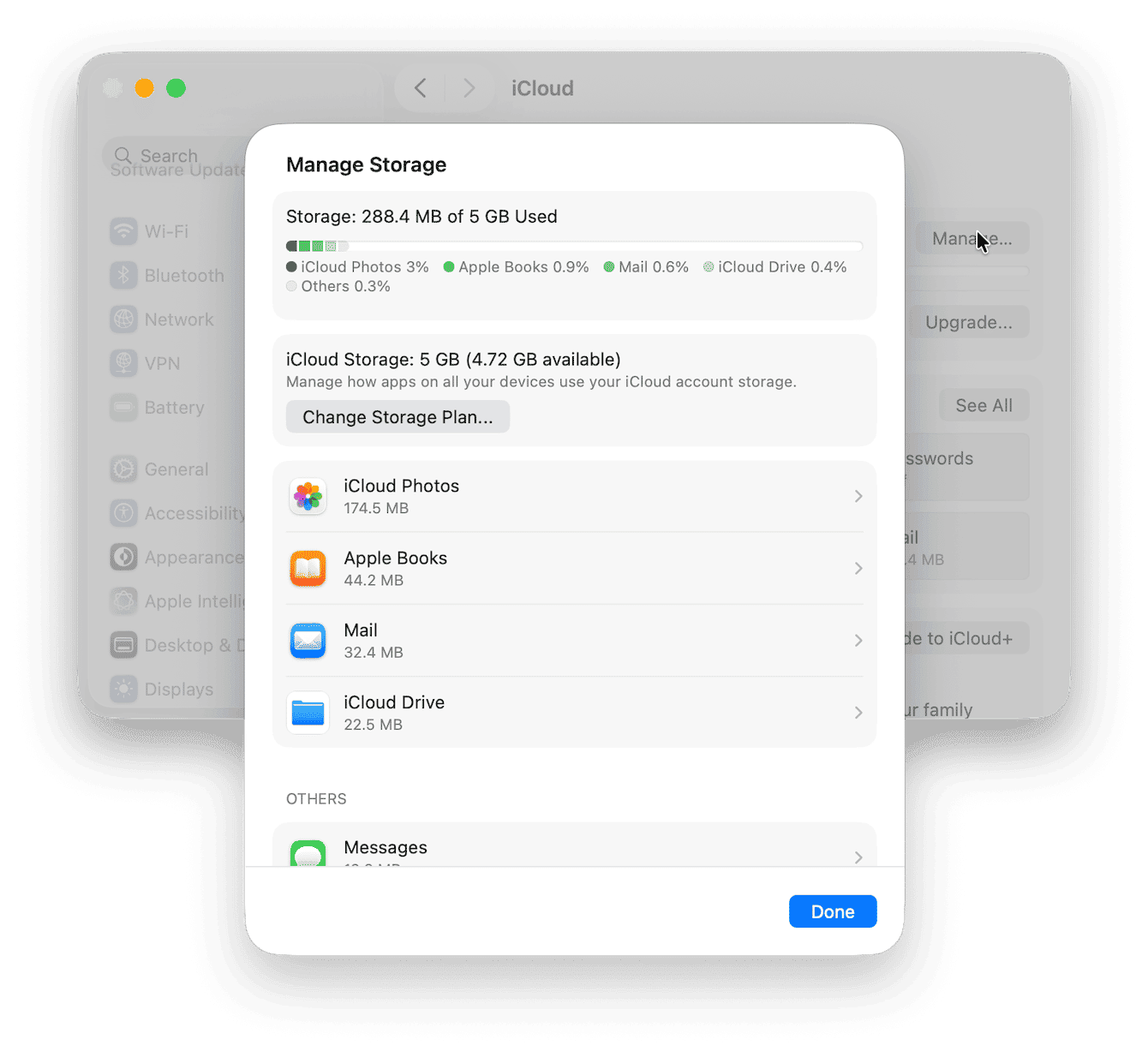 Manage iCloud storage on Mac