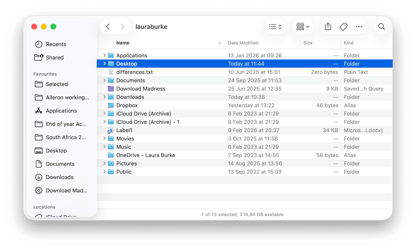 Desktop folder on Mac