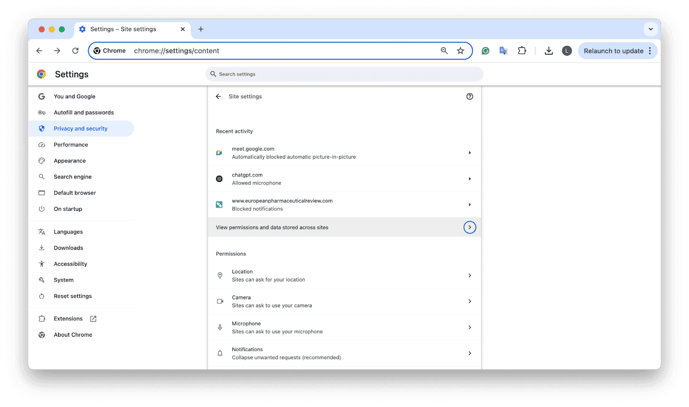 How to clear site data in Chrome