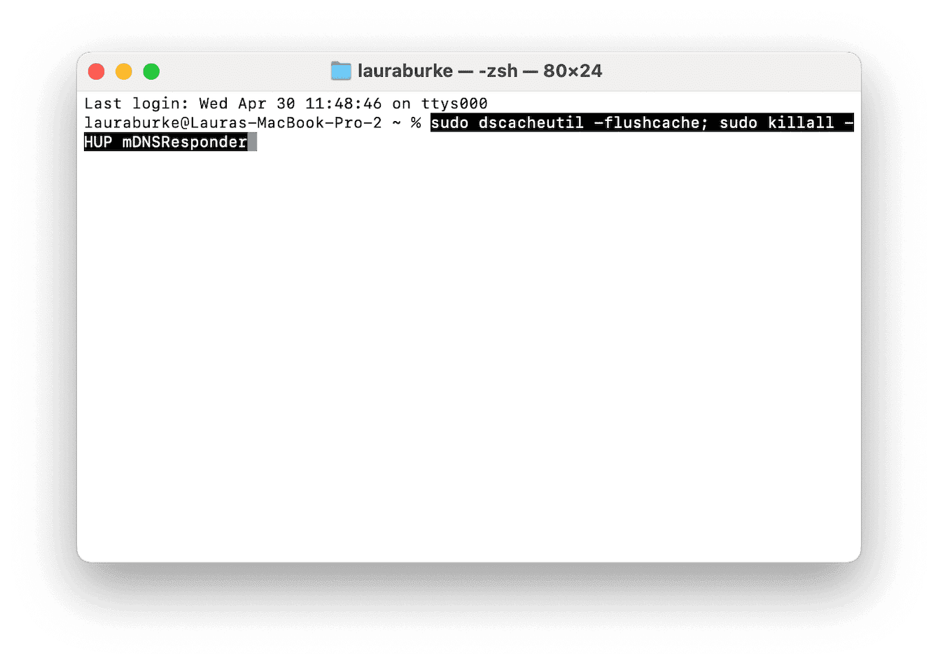 Flushing DNS cache on Mac