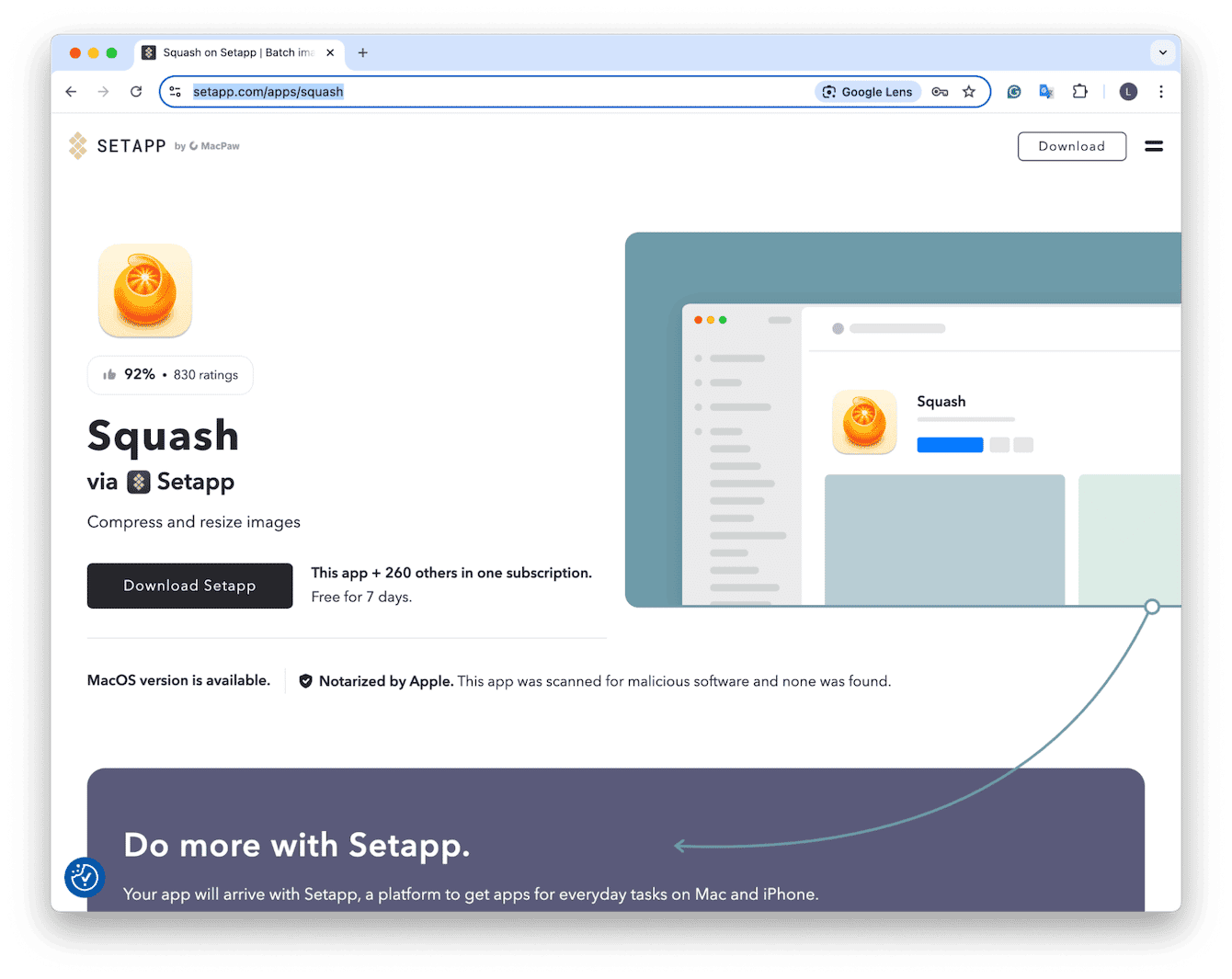 Squash app from Setapp