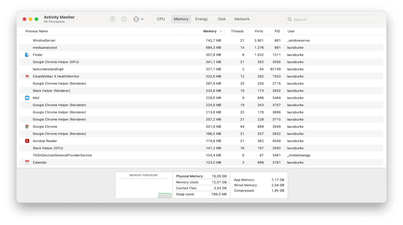  Activity Monitor on Mac