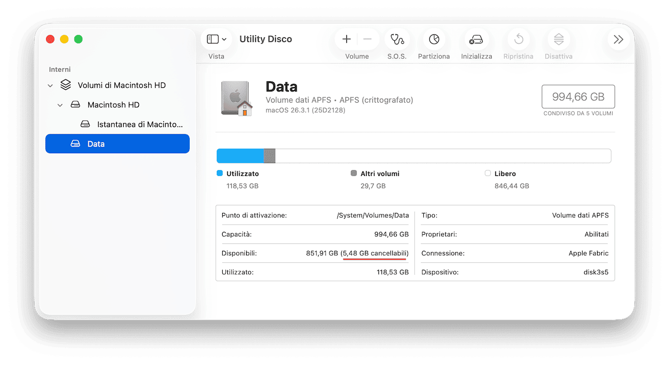 Come controllare lo spazio cancellabile su Mac