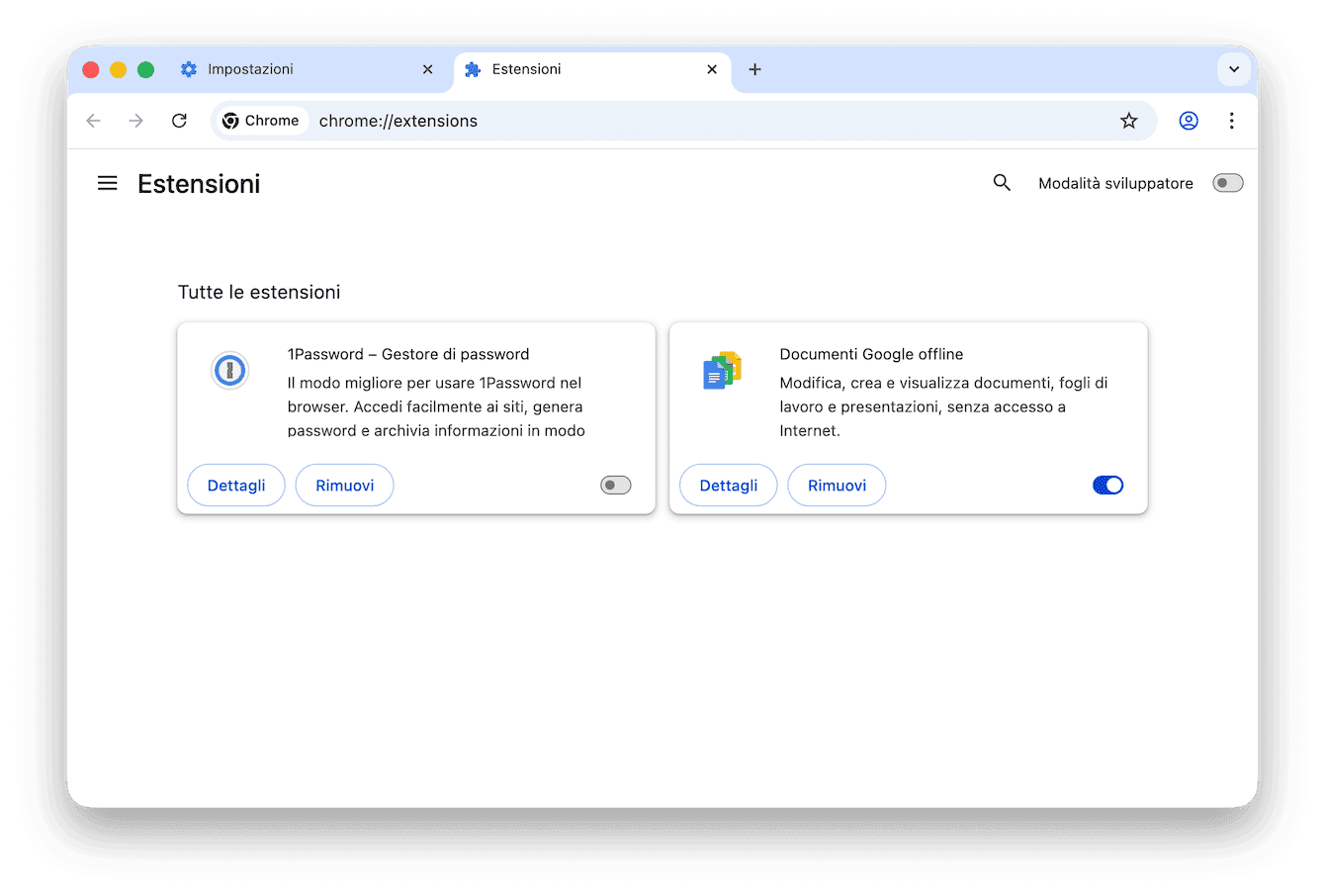 Controlla i plugin del browser