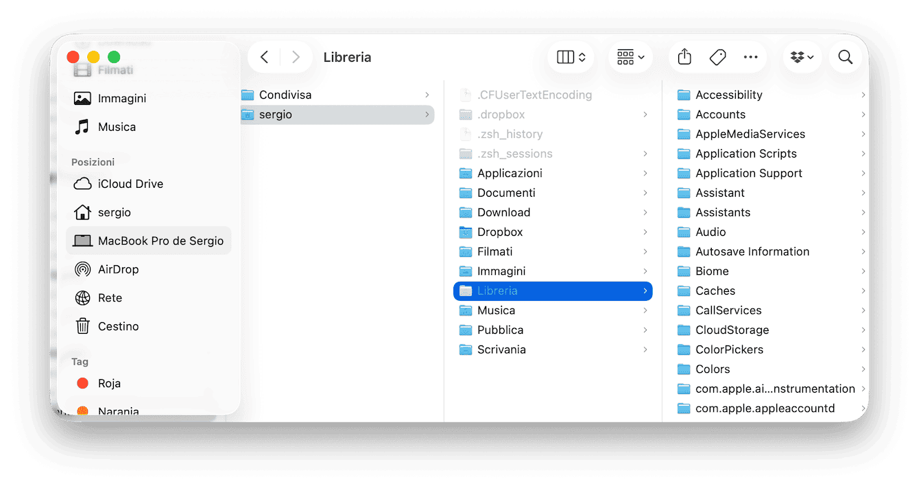 Come eliminare manualmente dalla Libreria i file associati alle app&nbsp;