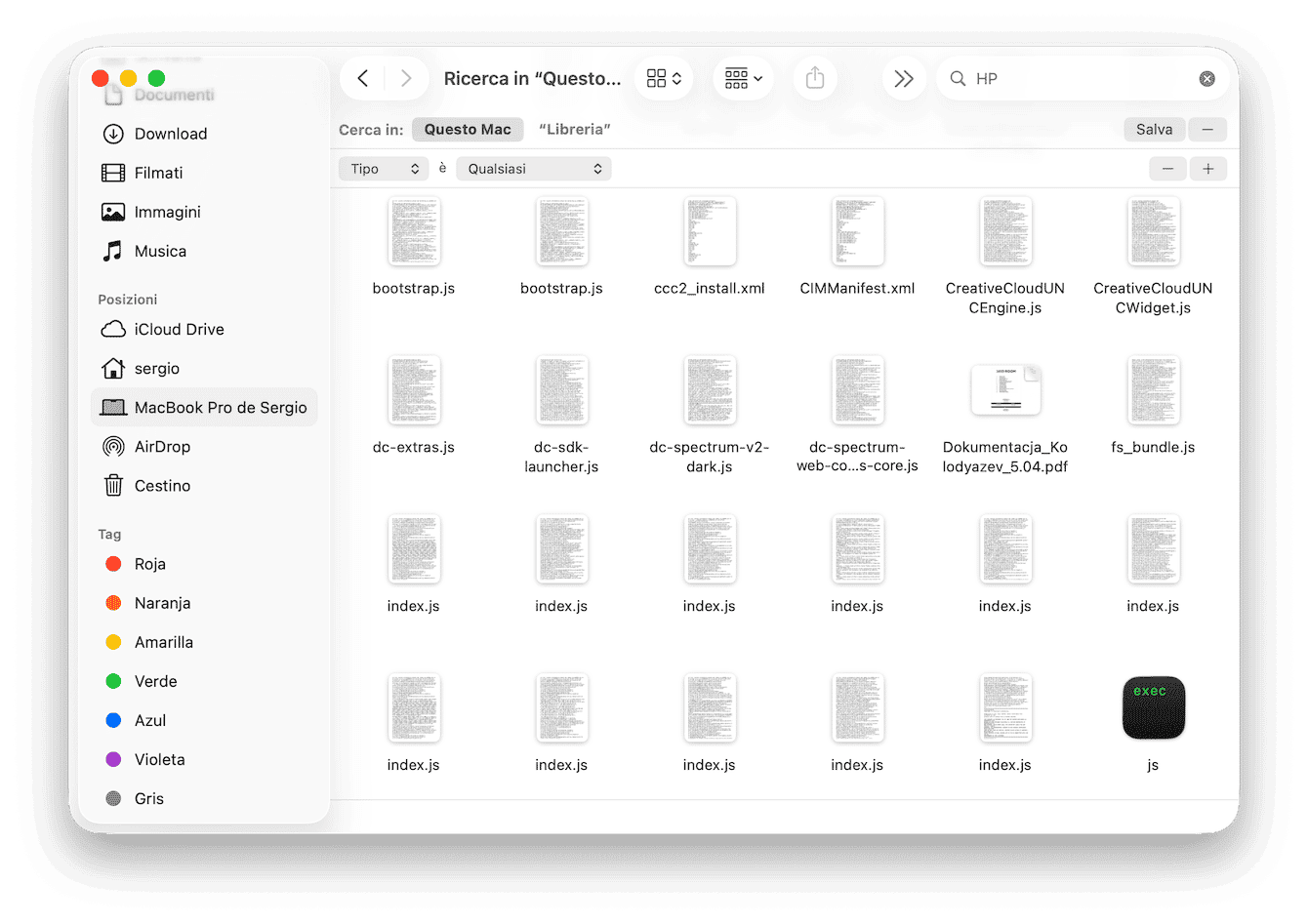 In una nuova finestra del Finder, dal menu in alto, seleziona Vai tenendo premuto il tasto Opzione