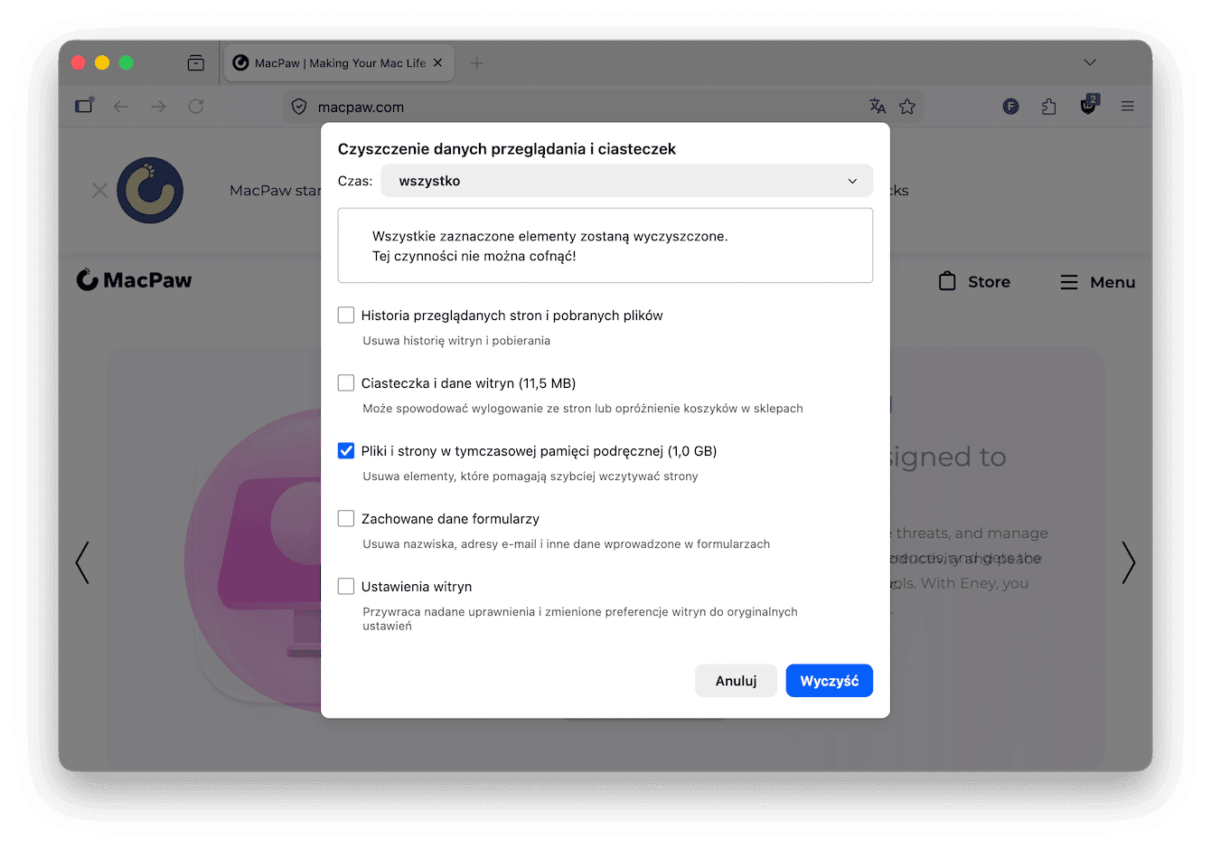 Jak oczyścić pamięć podręczną w Firefox