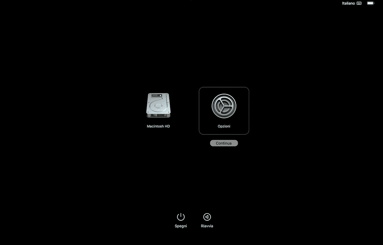 Disabilita la SIP - Mac con processore Intel