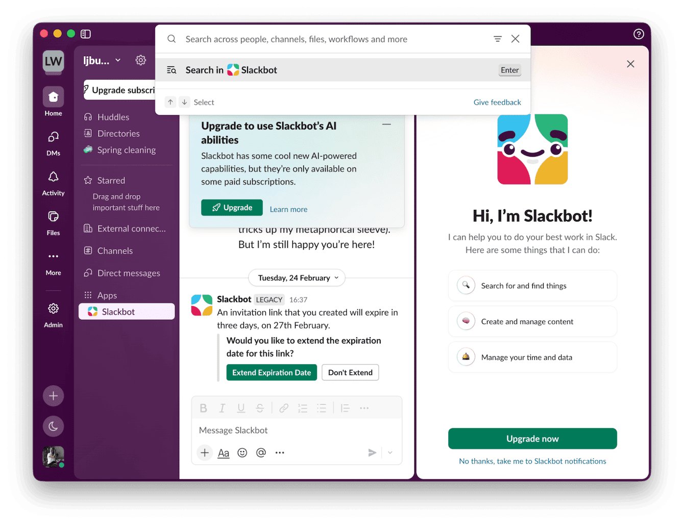 Slack app for team communication