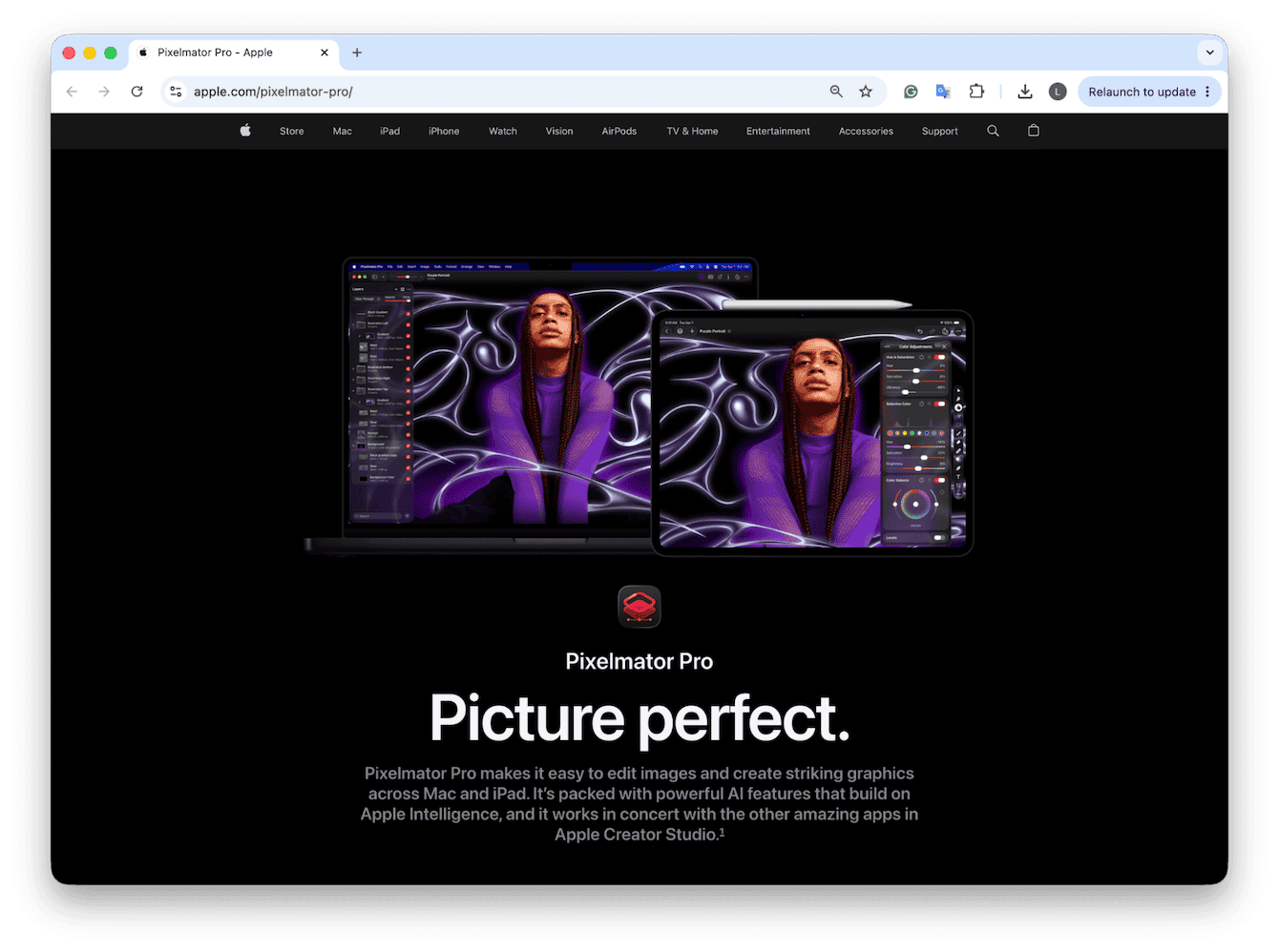 Pixelmator Pro Mac-native app for fast photo edits