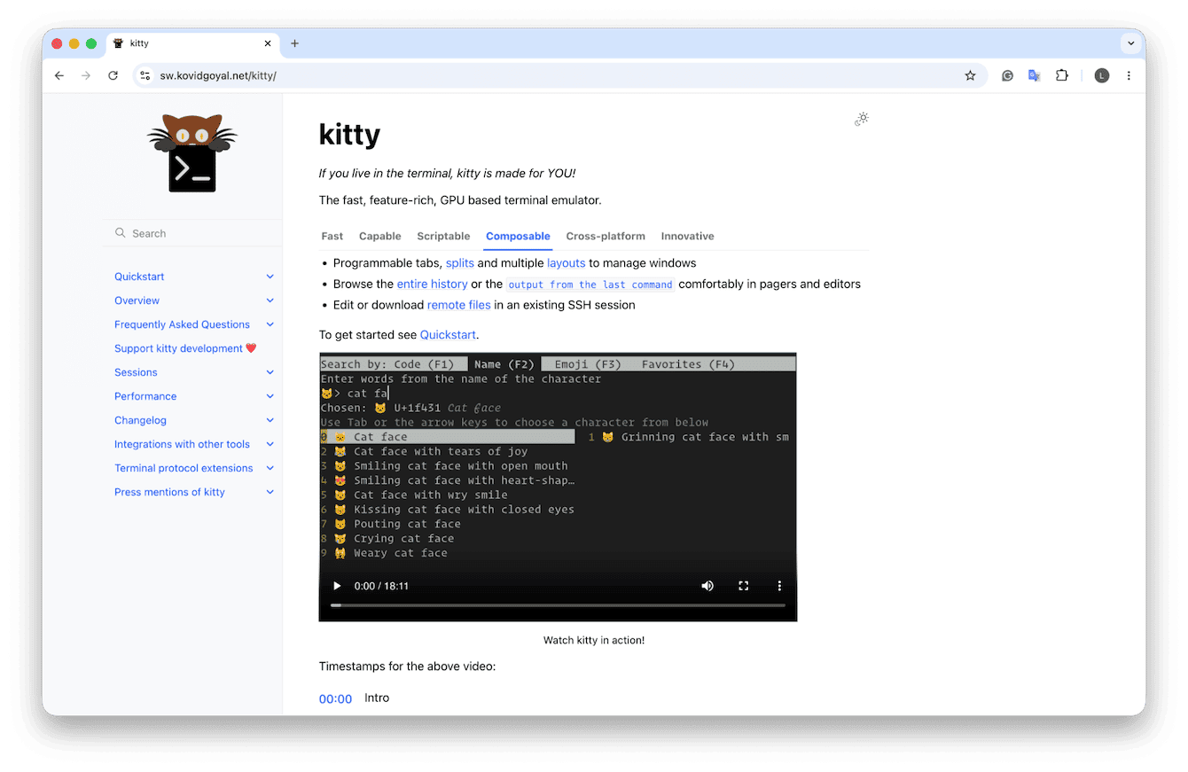 Kitty Terminal app for Mac