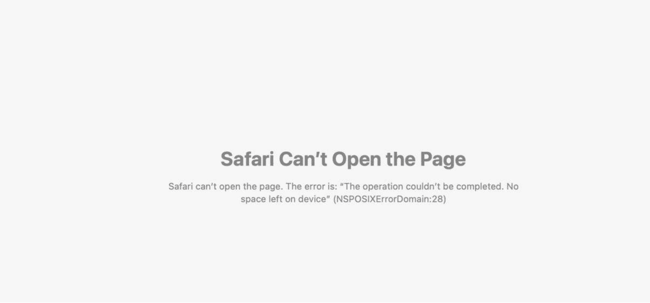 no space left on device Mac error