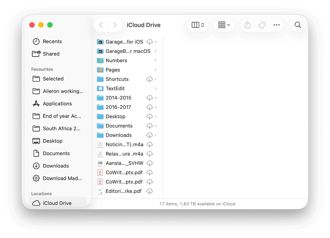 iCloud Drive folder on Mac