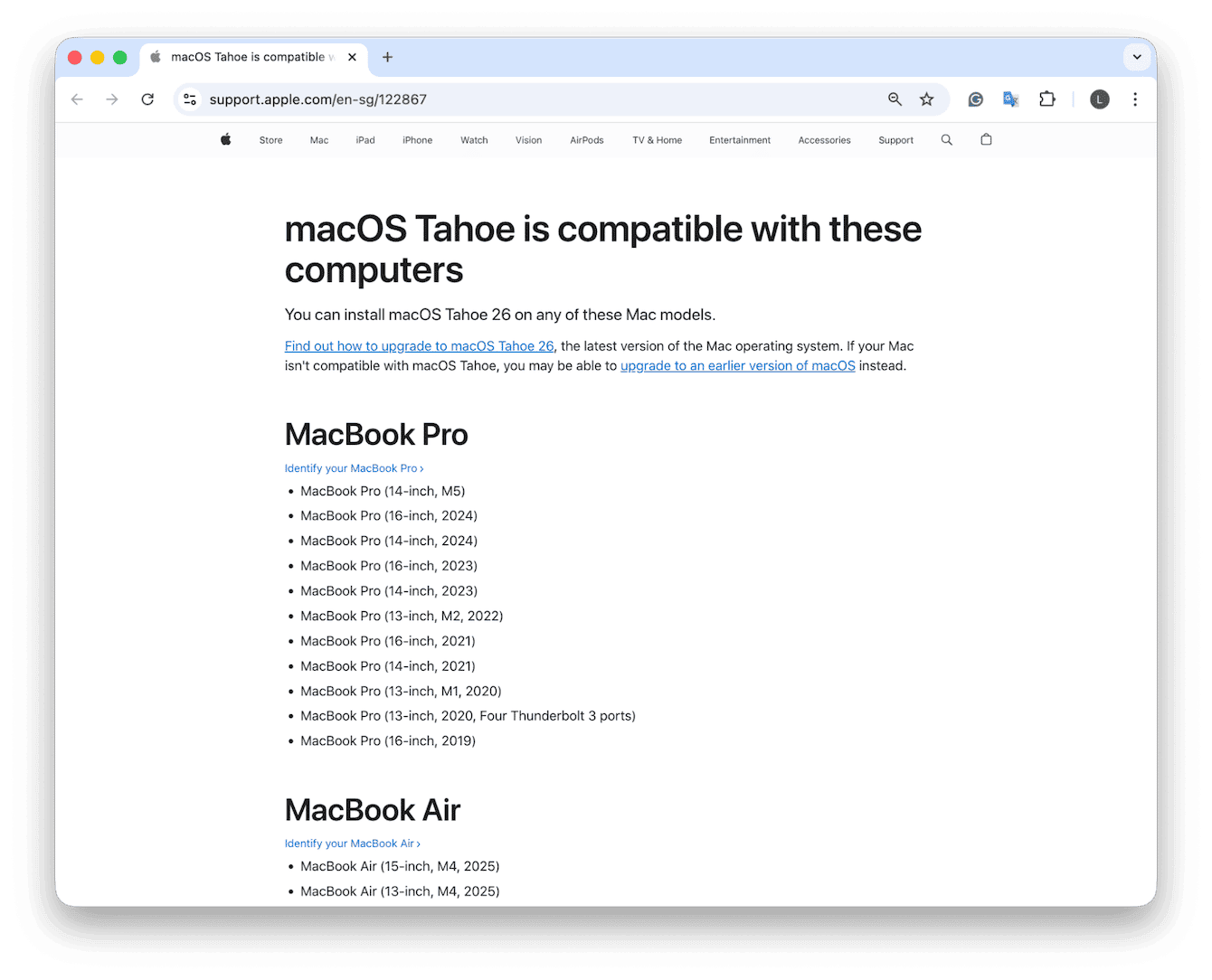 official compatibility page