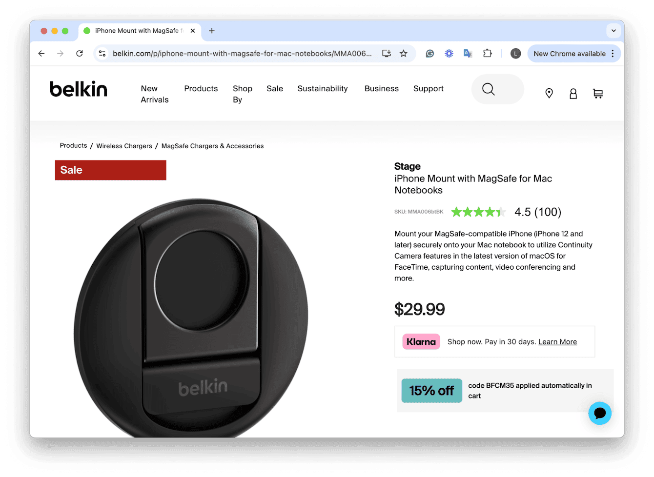 Belkin iPhone Mount with MagSafe webcamera