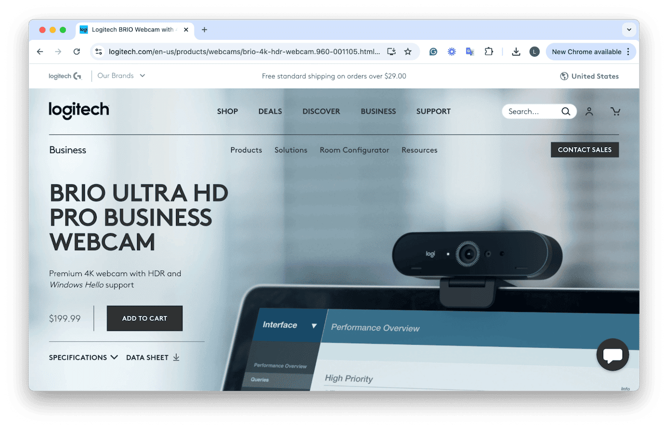 Logitech Brio 4k Ultra HD Webcam