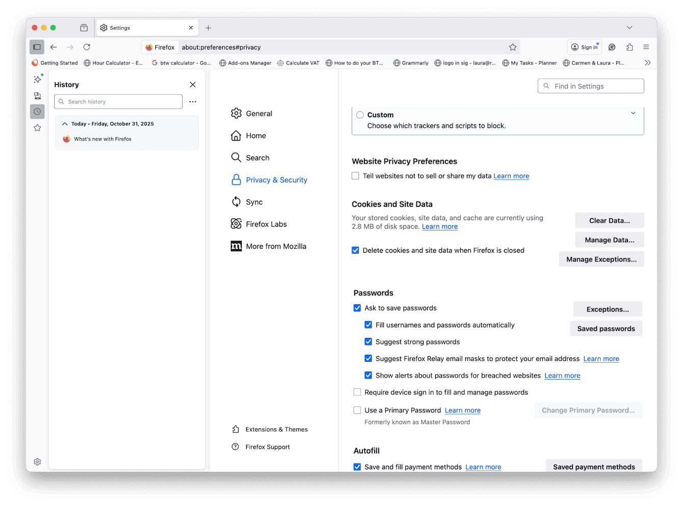 How to manage and delete history &ndash; Firefox