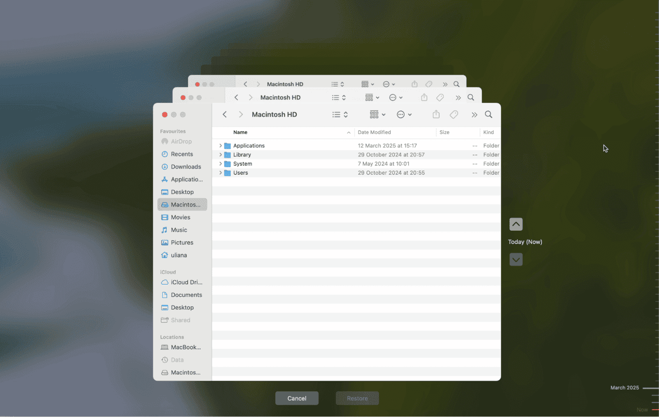 Select your file or folder, and click Restore