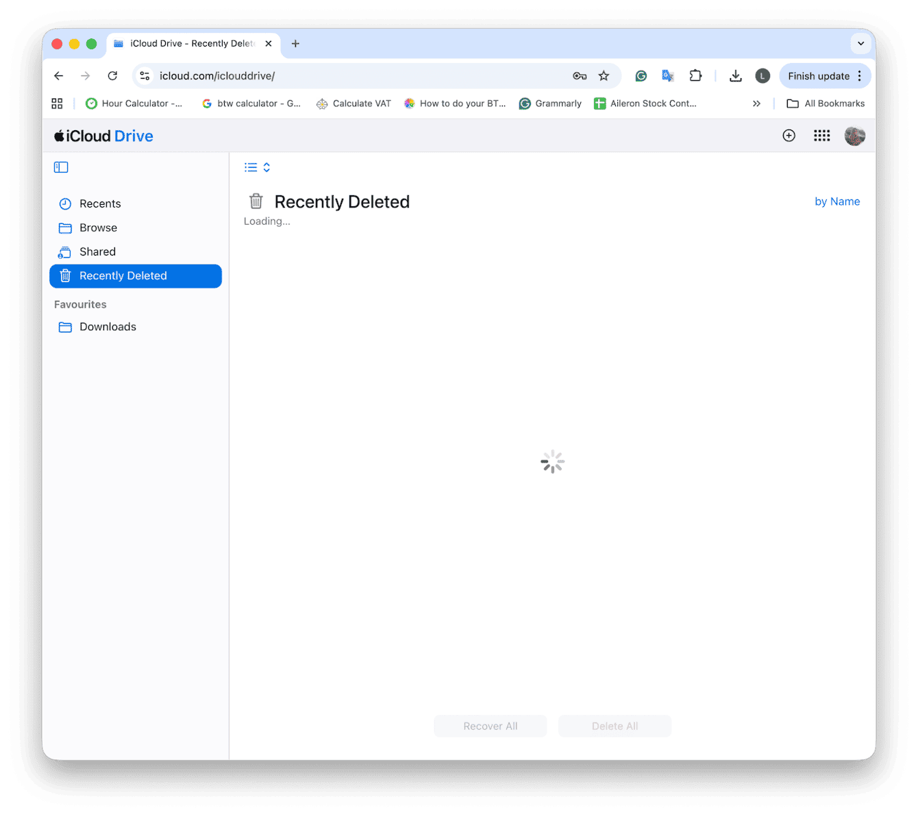 Recover from your iCloud account directly for iCloud Drive files