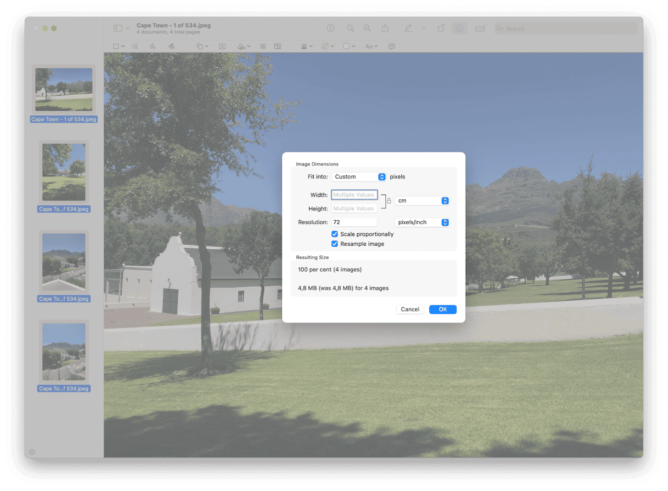 Batch resize in Preview