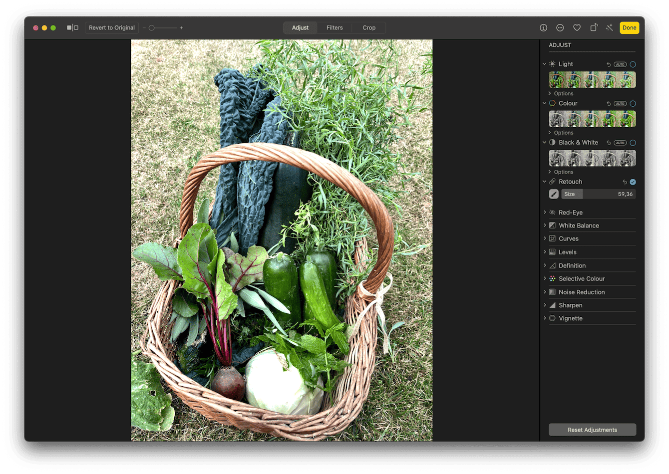 Retouch image imperfections in the Photos app