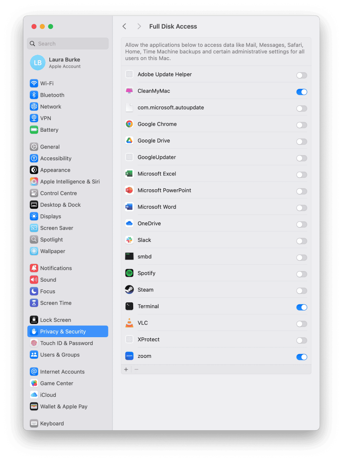 Check macOS permissions