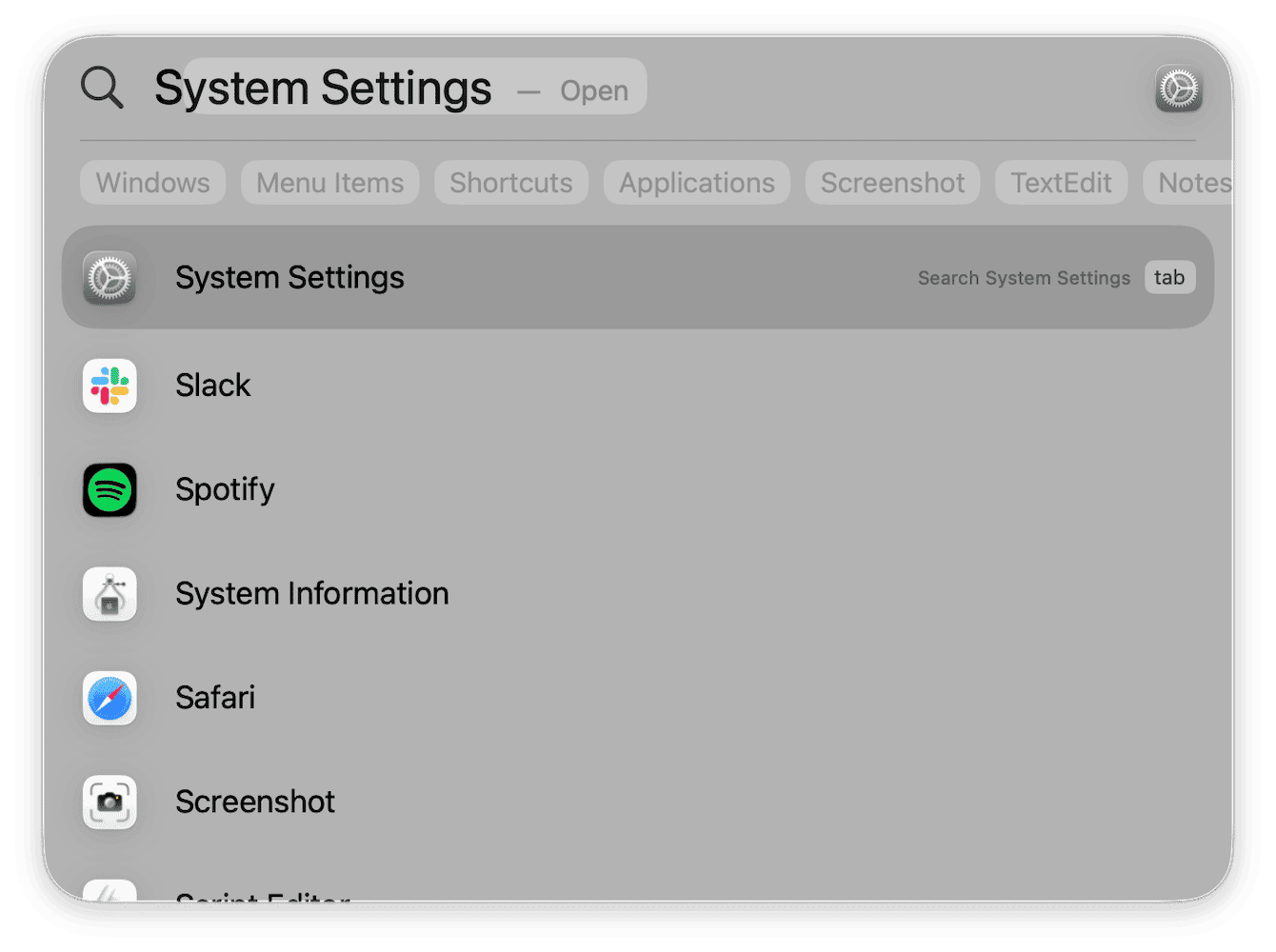 Enhanced Spotlight / actions