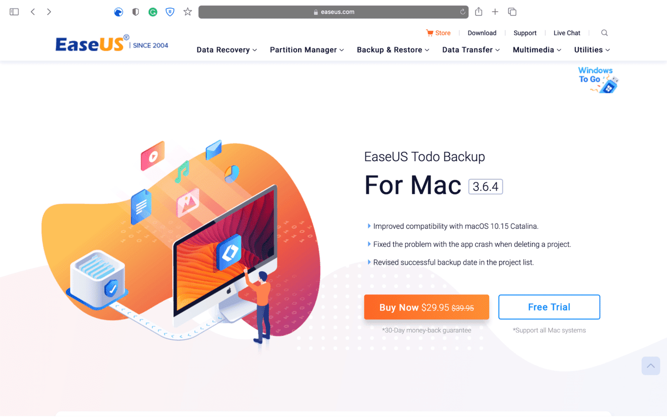 Instant&aacute;nea de EaseUS