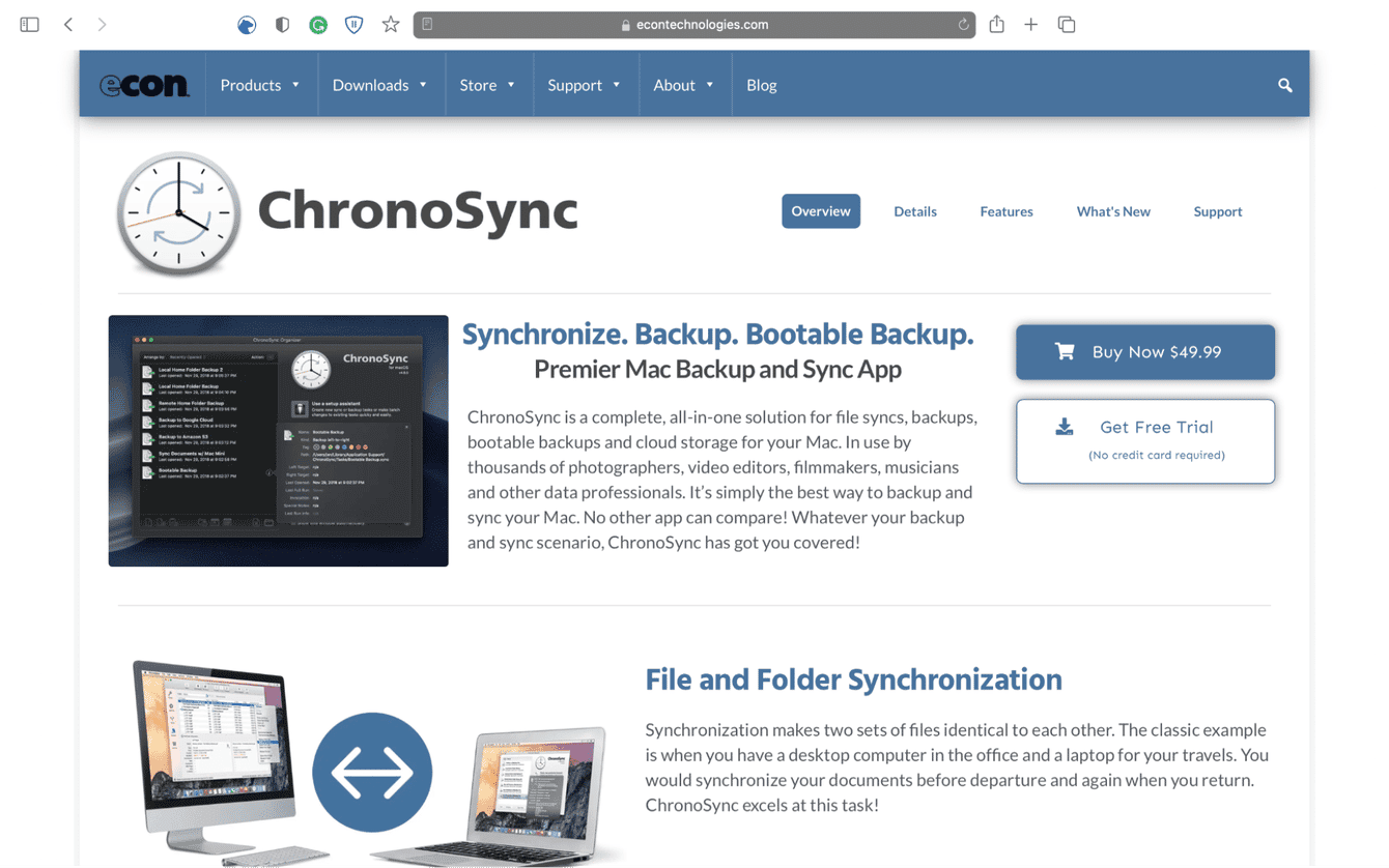 Instant&aacute;nea de ChronoSync