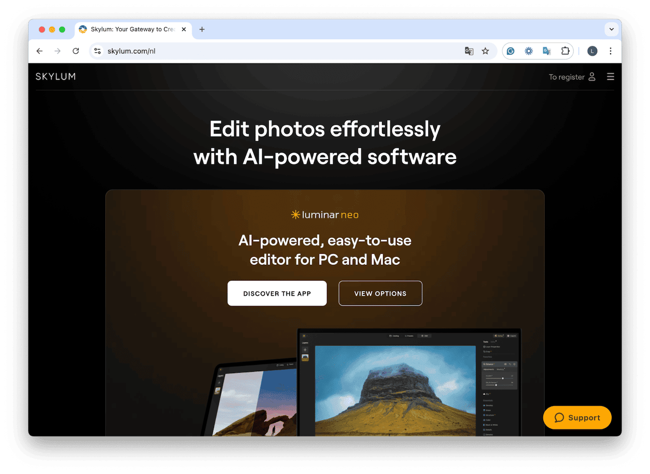 Luminar Neo editing software