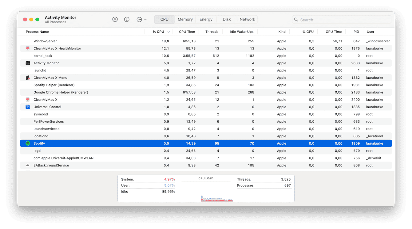 Activity Monitor on Mac