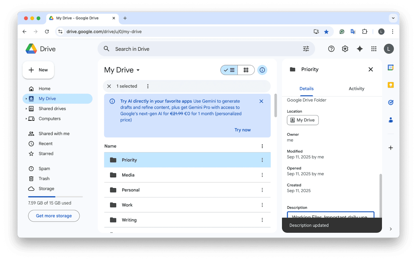 Add file and folder descriptions